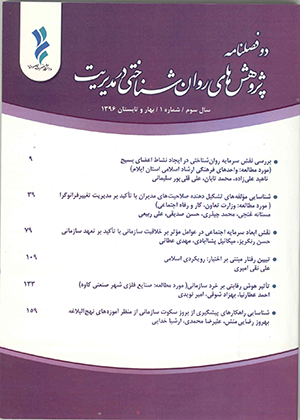 دو فصلنامه پژوهش های روانشناختی در مدیریت